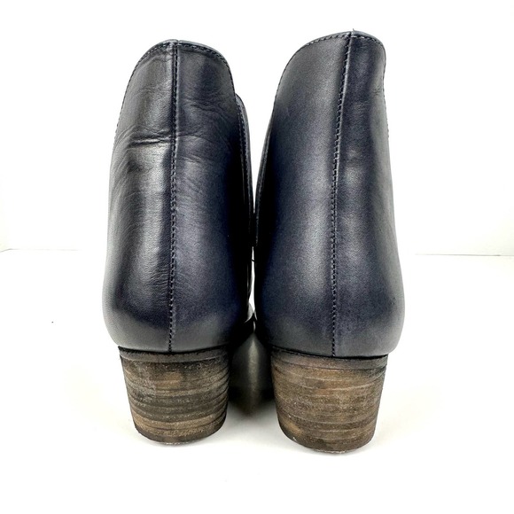 Free People Charm Double V Leather Ankle Booties Ink Dark Blue Size 36.5 - Picture 7 of 13